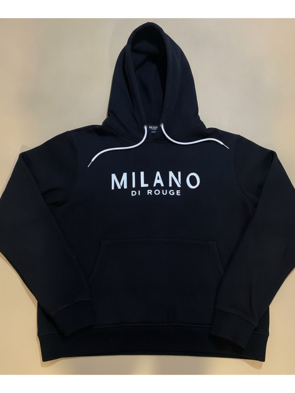 Milano Di Rouge Men’s 2XL Black Logo Pullover Hoodie 100% Cotton Streetwear